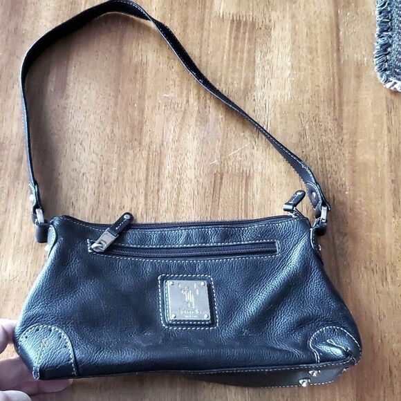 Tignanello Shoulder Bag Black Leather - Picture 1 of 6
